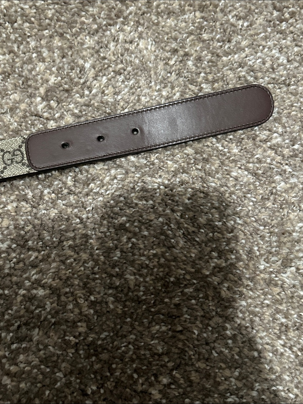Gucci Brown GG Supreme Canvas Belt with Gold Double G Buckle - Picture 4 of 7